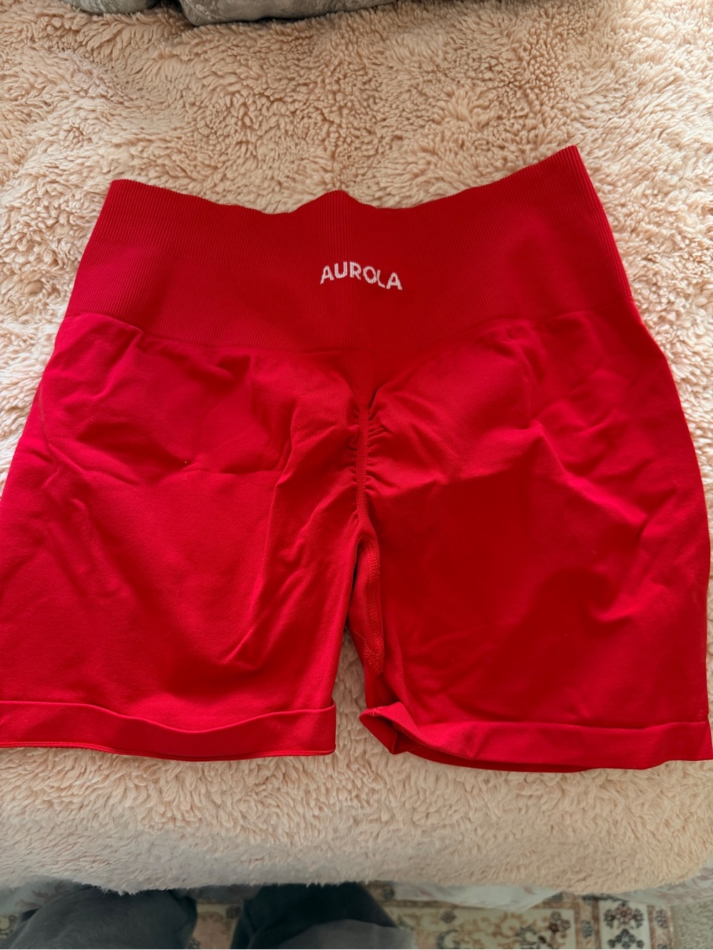 Aurora Red High-Rise Bike Shorts